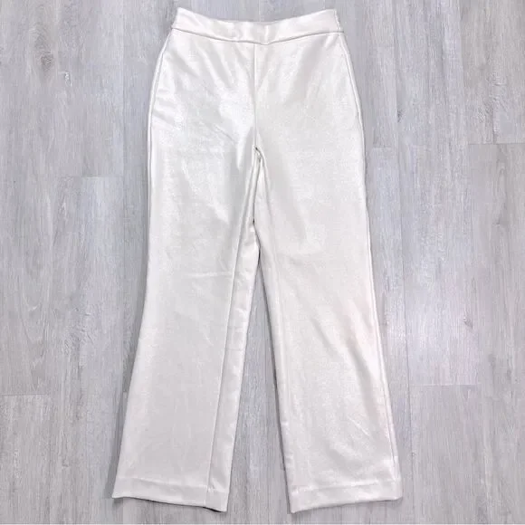 White Suede Pull On Pants S - Picture 2 of 6